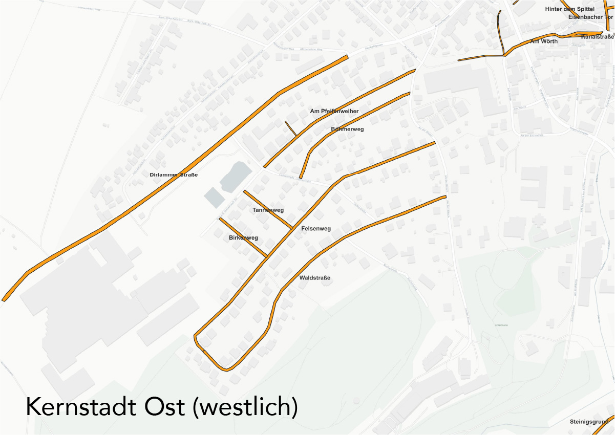 Ausbaugebiet Kernstadt Ost (westlich)